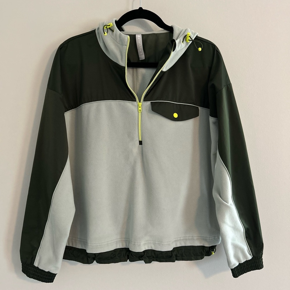 Athleta Zion Micro Fleece 1/2 Zip Pullover Opal Green Medium